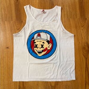 White Graphic Tank Top